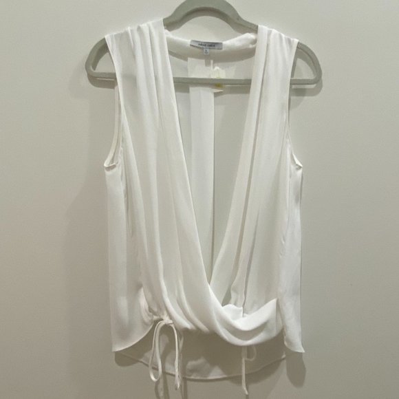 Naked Zebra Tops - NWOT Naked Zebra White Sleeveless Top with Ties